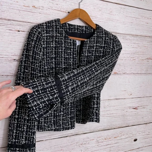 NWT Hugo Boss Kalili cropped tweed blazer jacket - Picture 8 of 12